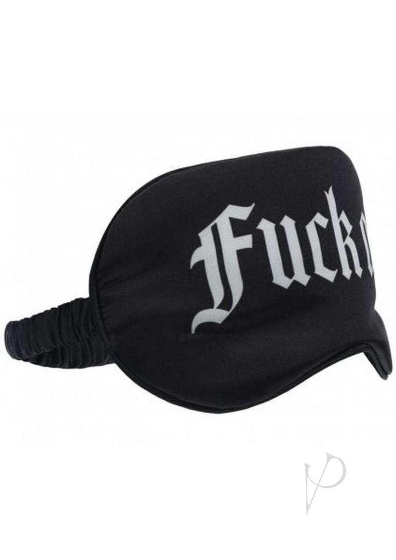 Ouch! Fuck Off Printed Satin Mask - Black