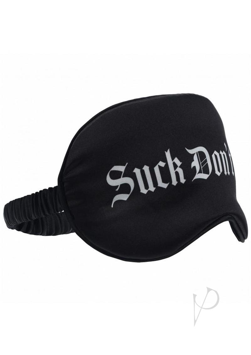 Ouch! Suck Don`t Bite Printed Satin Mask - Black
