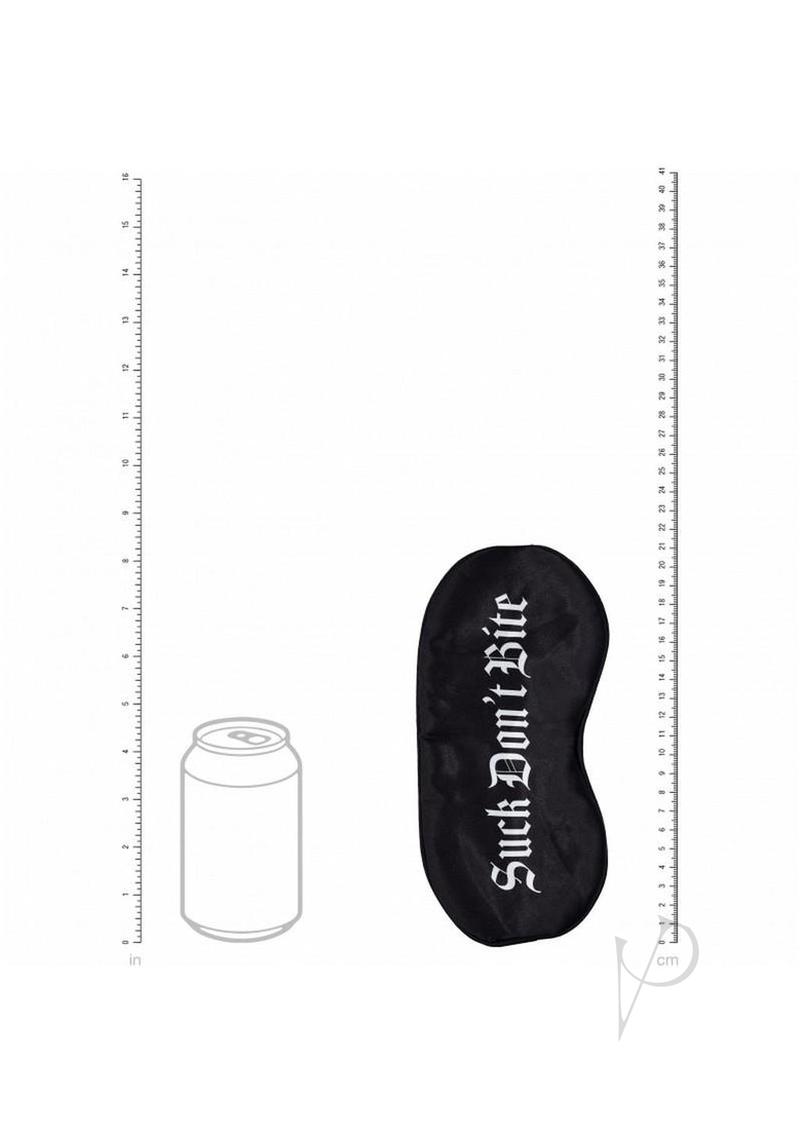 Ouch! Suck Don`t Bite Printed Satin Mask - Black