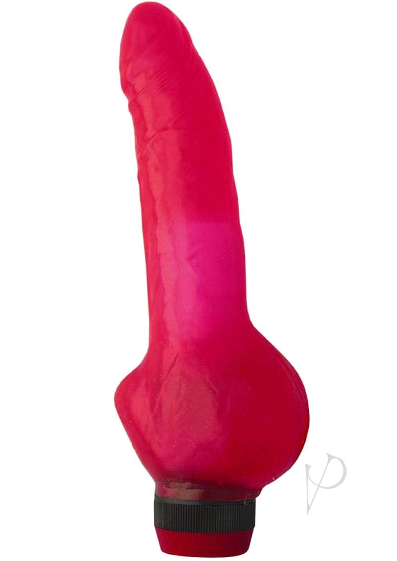 Jelly Caribbean Number 2 Jelly Dildo with Clitoral Stimulator 8in - Red