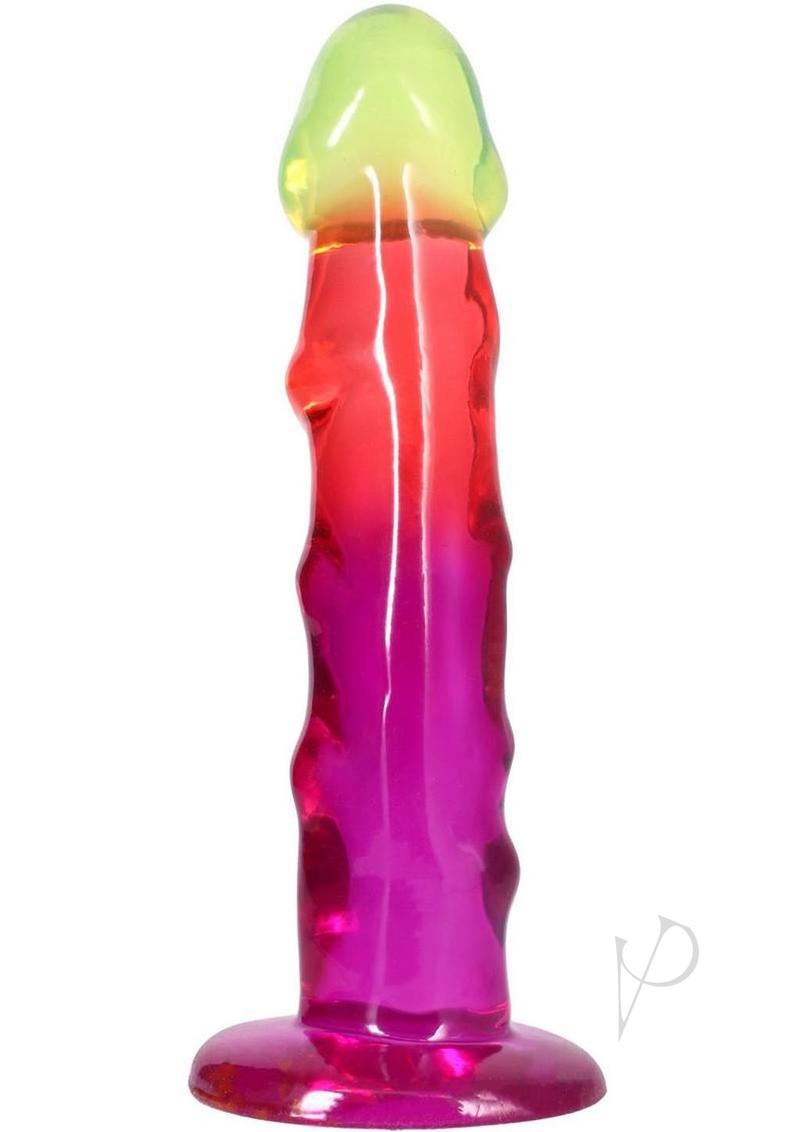Crystal Jellies Dildo 7.5in - Rainbow