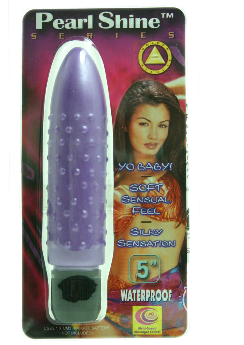 Pearl Shine Bumpy Vibrator 5in - Purple