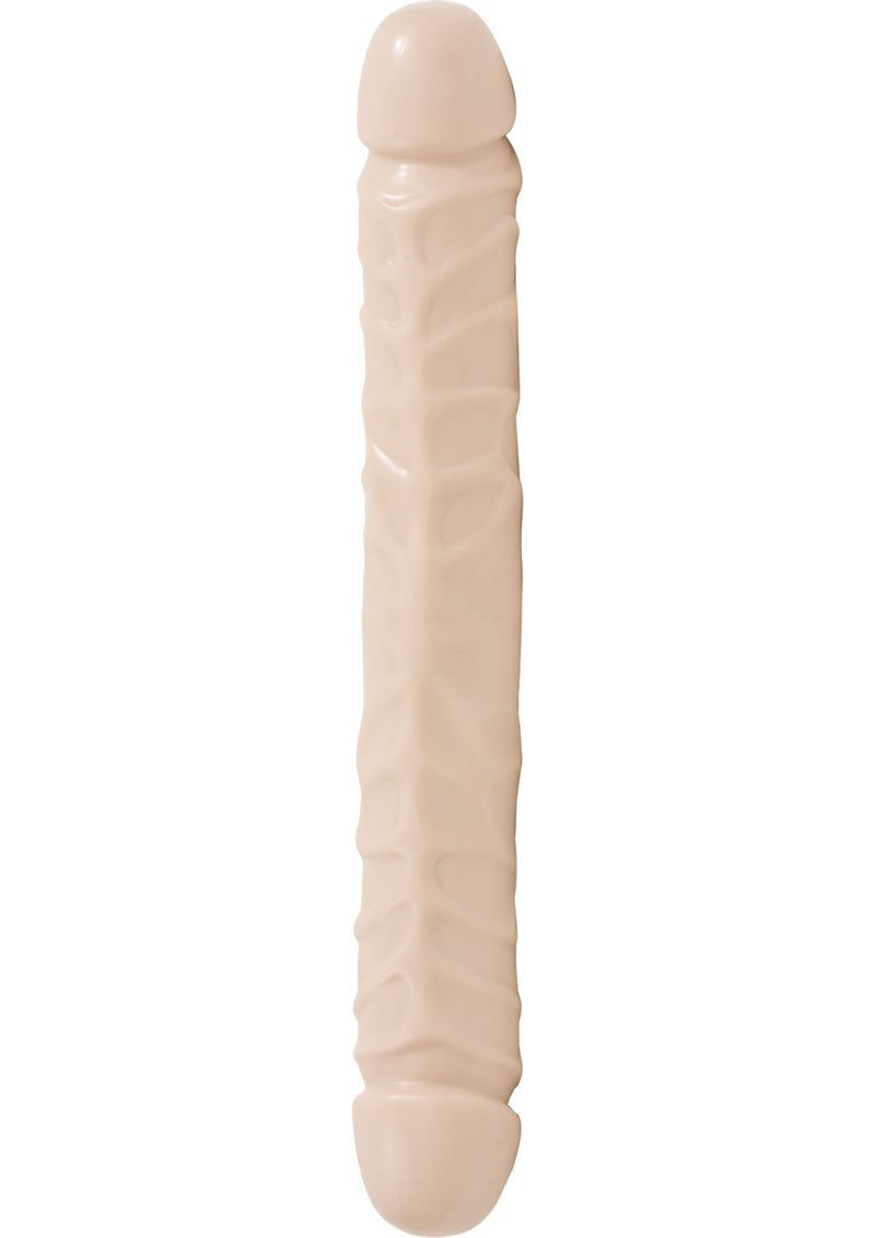 Jr. Veined Double Header Bender Dildo 12in - Vanilla