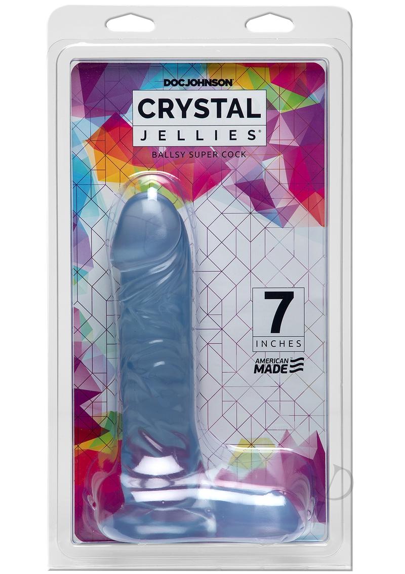 Crystal Jellies Ballsy Super Dildo 7in - Clear