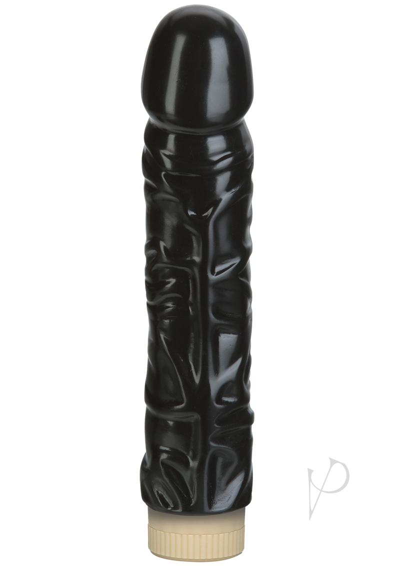 Quivering Cock Vibrating Dildo 8in - Black