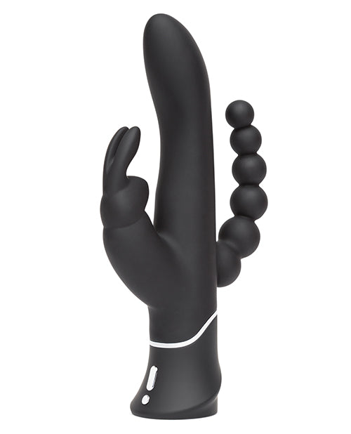 Happy Rabbit Triple Curve Silicone Rabbit Vibrator - Black