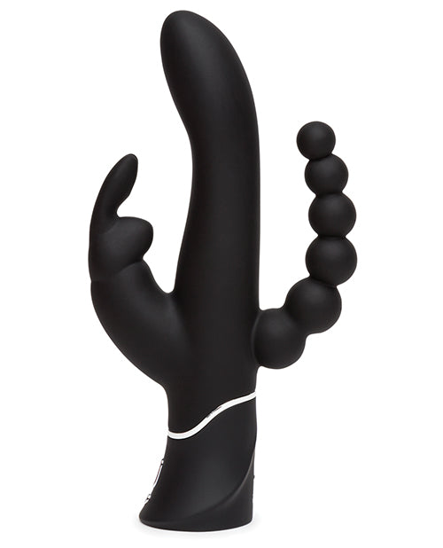 Happy Rabbit Triple Curve Silicone Rabbit Vibrator - Black