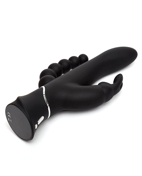 Happy Rabbit Triple Curve Silicone Rabbit Vibrator - Black
