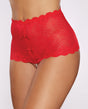 Allure Passion & Pearl High Waist Crotchless w/Pearls - Red O/S