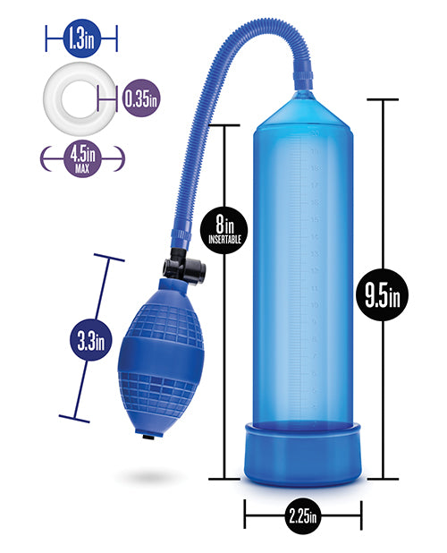 Performance VX101 Male Enhancement Pump 9.5in - Blue