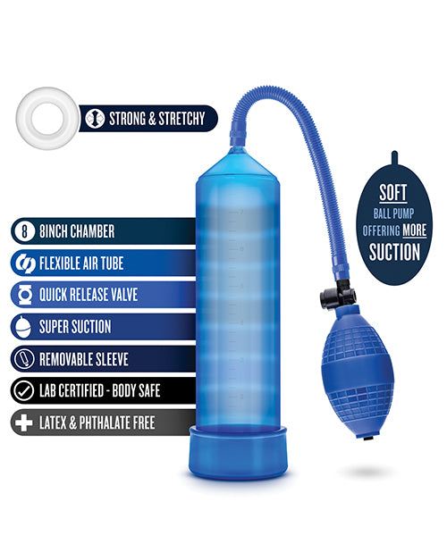 Performance VX101 Male Enhancement Pump 9.5in - Blue