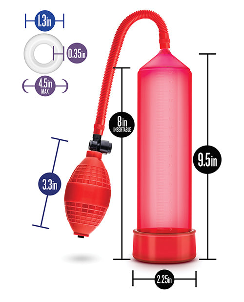Performance VX101 Male Enhancement Penis Pump 9.5in - Red