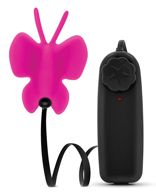 Luxe Butterfly Teaser Silicone Egg with Wired Remote Control - Fuchsia