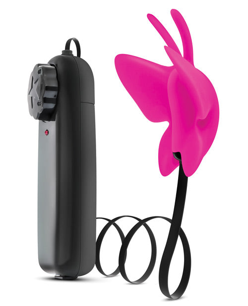 Luxe Butterfly Teaser Silicone Egg with Wired Remote Control - Fuchsia