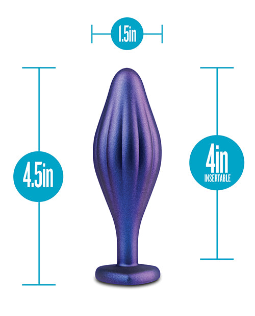 Anal Adventures Matrix Wavy Bling Silicone Plug - Sapphire Blue