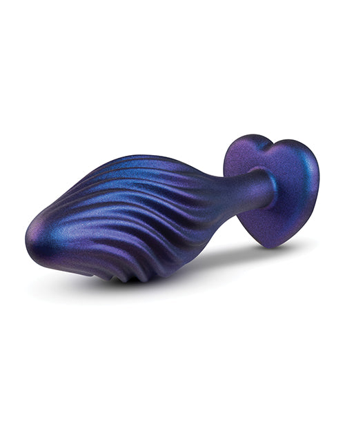 Anal Adventures Matrix Swirling Bling Silicone Plug - Sapphire Blue