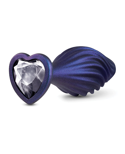 Anal Adventures Matrix Swirling Bling Silicone Plug - Sapphire Blue