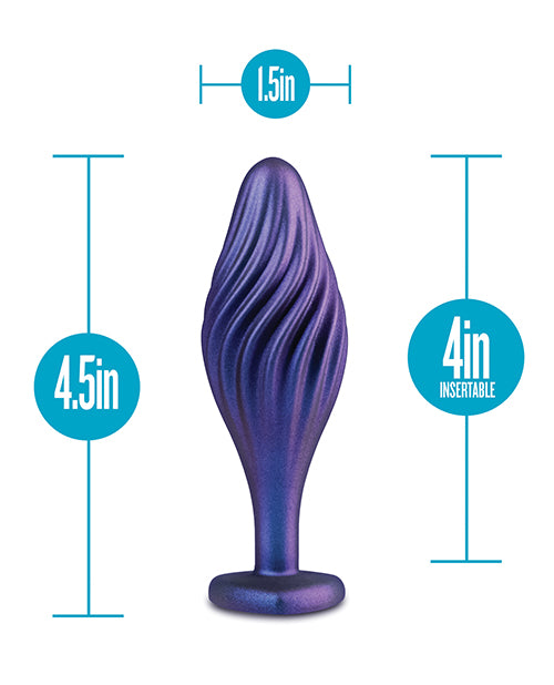 Anal Adventures Matrix Swirling Bling Silicone Plug - Sapphire Blue