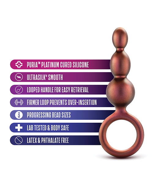 Anal Adventures Matrix Beaded Loop Silicone Plug - Copper