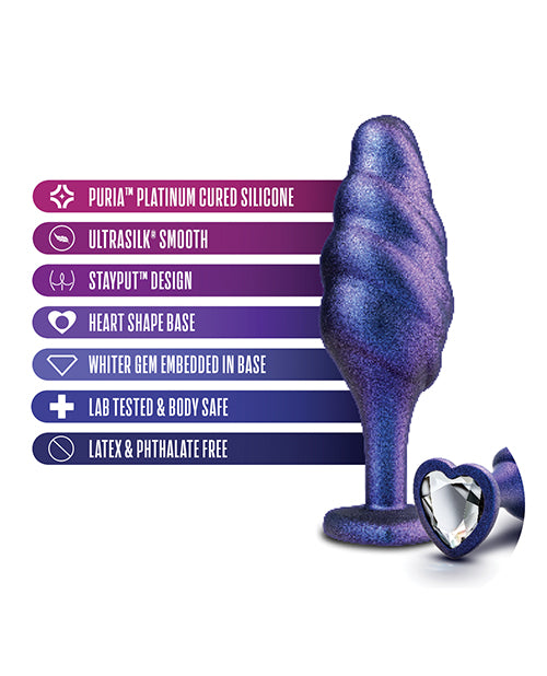 Anal Adventuers Matrix Bumped Bling Silicone Plug - Sapphire