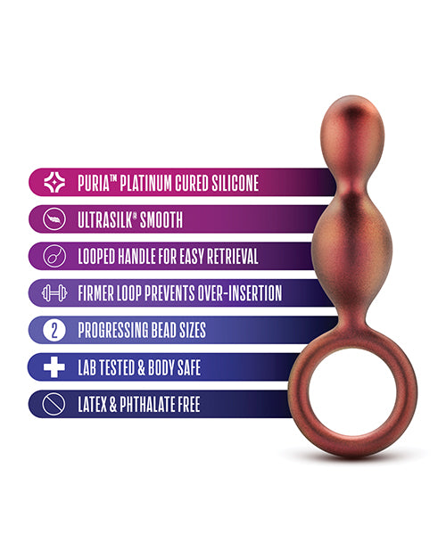 Anal Adventures Matrix Duo Loop Silicone Plug - Copper