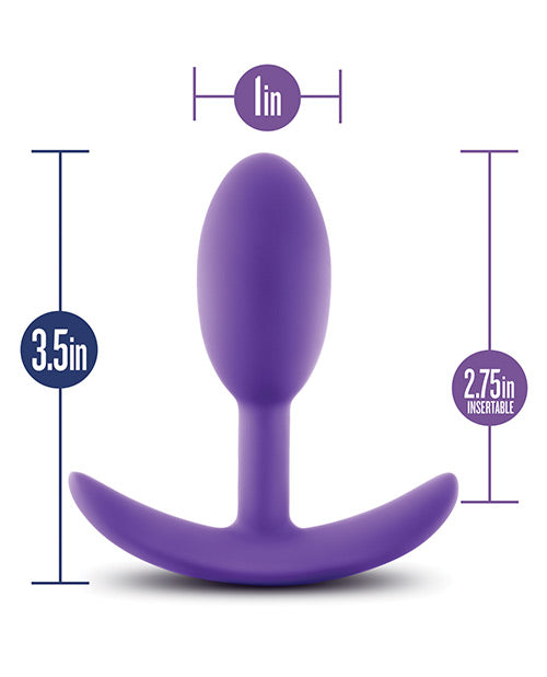 Luxe Wearable Vibra Slim Plug Silicone Butt Plug - Small - Purple