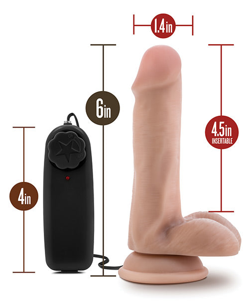 Dr. Skin Silver Collection Dr. Rob Vibrating Dildo with Wired Remote Control 6in - Vanilla