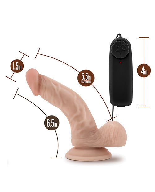 Dr. Skin Silver Collection Dr. Ken Vibrating Dildo with Wired Remote Control 6.5in - Vanilla