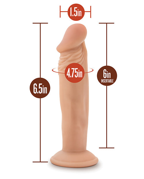 Dr. Skin Silver Collection Dr. Small Dildo with Suction Cup 6in - Vanilla