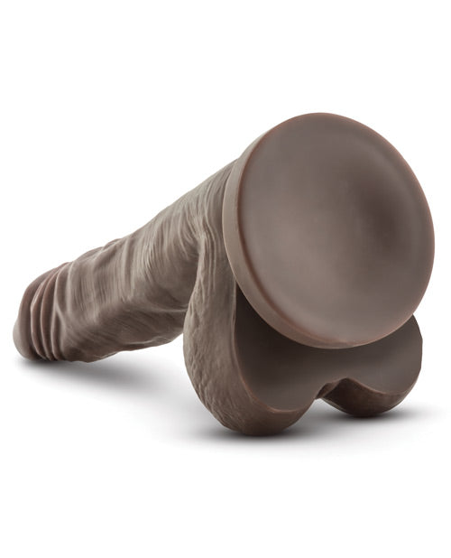 Dr. Skin Silver Collection Stud Muffin Dildo with Balls 8.5in - Chocolate