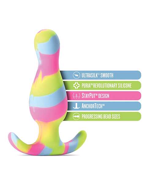 Avant Kaleido Lime Silicone Anal Plug - Multicolor