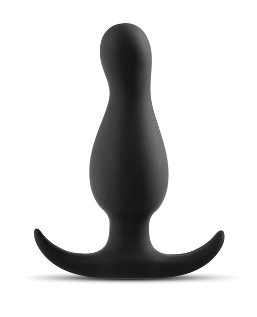 Anal Adventures Platinum Curve Silicone Butt Plug - Black