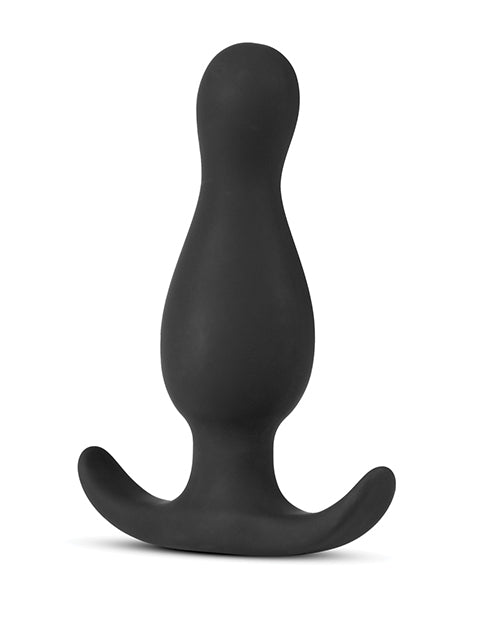 Anal Adventures Platinum Curve Silicone Butt Plug - Black