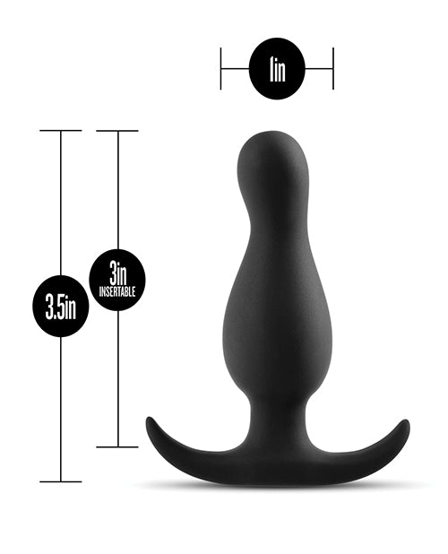 Anal Adventures Platinum Curve Silicone Butt Plug - Black