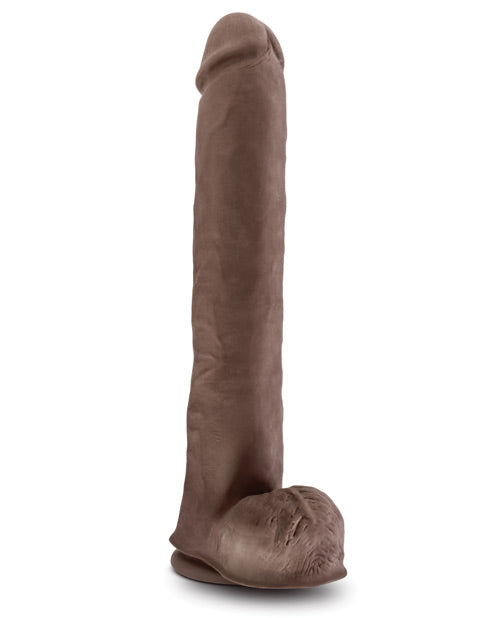 Au Naturel Daddy Sensa Feel Dual Density Dildo with Balls 14in - Chocolate