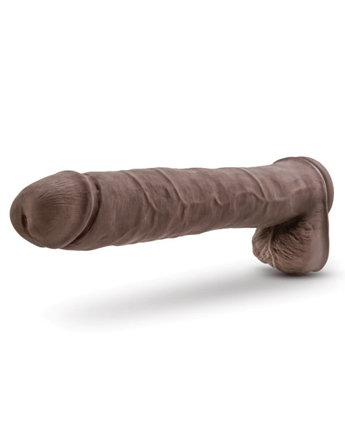 Au Naturel Daddy Sensa Feel Dual Density Dildo with Balls 14in - Chocolate