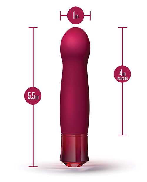 Oh My Gem Classy Rechargeable Silicone Vibrator - Garnet Red