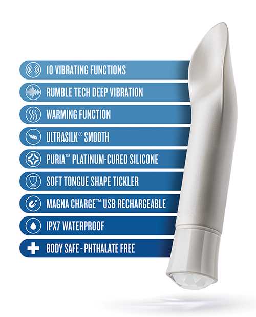 Oh My Gem Bold Rechargeable Silicone Vibrator - Diamond White
