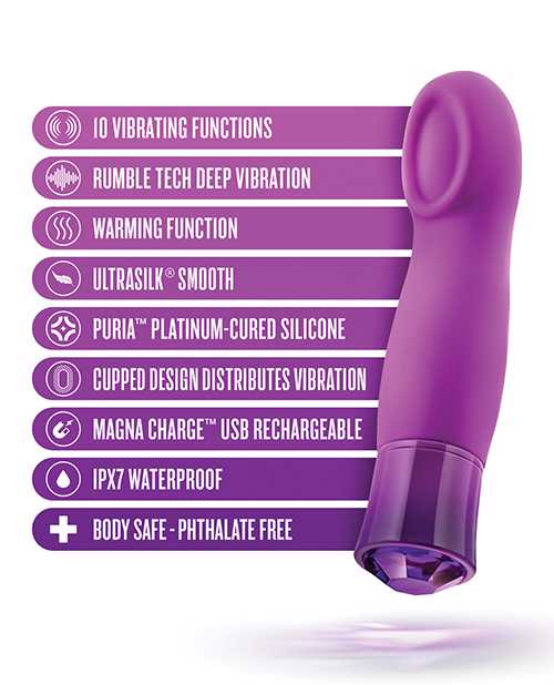 Oh My Gem Charm Rechargeable Silicone Vibrator - Amethyst Purple