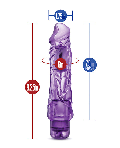 Naturally Yours Wild Ride Vibrating Dildo 9in - Purple