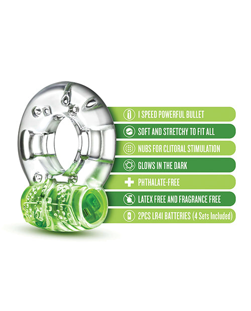Play with Me Arouser Vibrating Cock Ring - Green