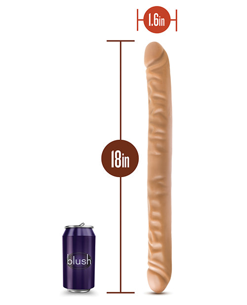 Dr. Skin Silver Collection Double Dildo 18in - Caramel