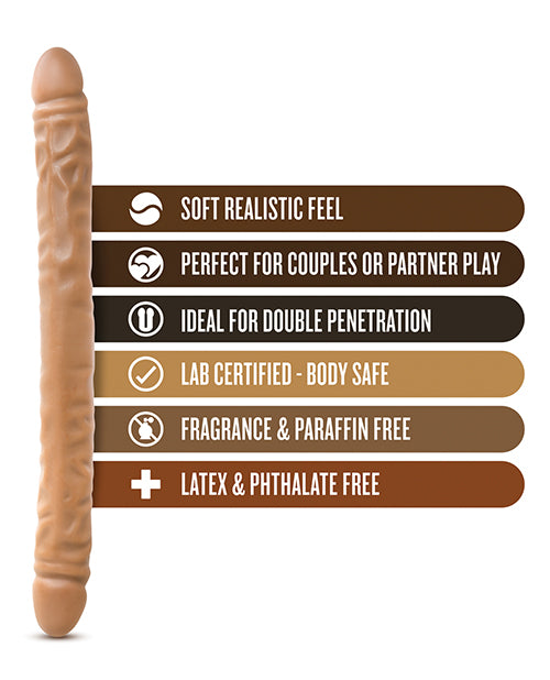 Dr. Skin Silver Collection Double Dildo 18in - Caramel