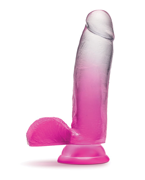 B Yours Sugar Magnolia Dildo 7in Fuschia - Pink/Clear