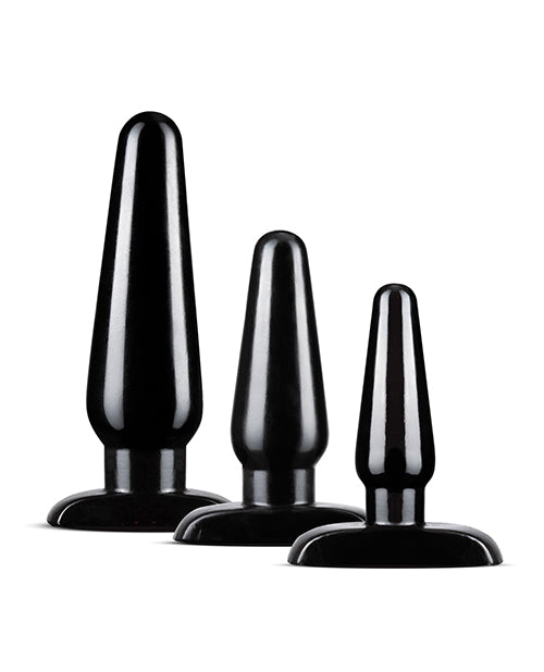 Anal Adventures Basic Butt Plug Kit 3 Sizes - Black