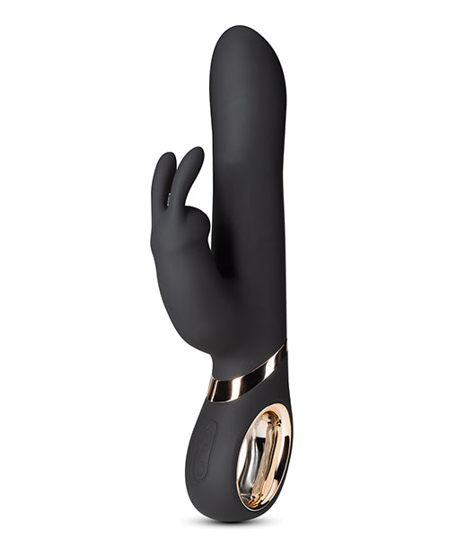 Blush Victoria Rechargeable Silicone Rabbit Vibrator - Black