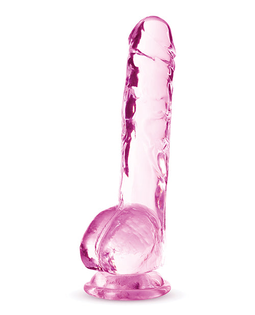 Naturally Yours Crystalline Dildo 8in - Rose