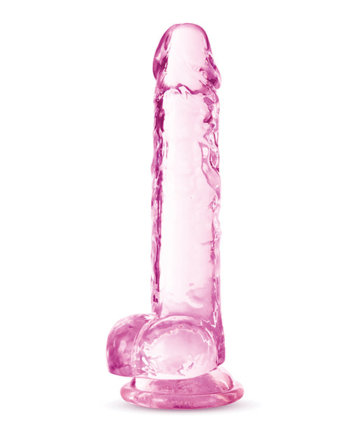 Naturally Yours Crystalline Dildo 7in - Rose