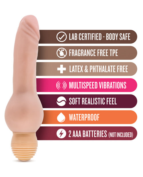X5 Mr. Right Now Vibrating Dildo 6.5in - Vanilla