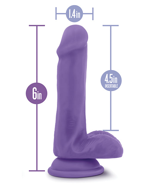 Au Naturel Bold Delight Dildo with Suction Cup 6in - Purple